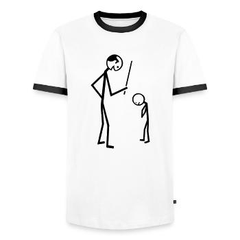 Lehrer - Männer Kontrast-T-Shirt - Weiß/Schwarz - Vorne - AI Model Female 172 light (172cm) & AI Model Male 178 dark (178cm)