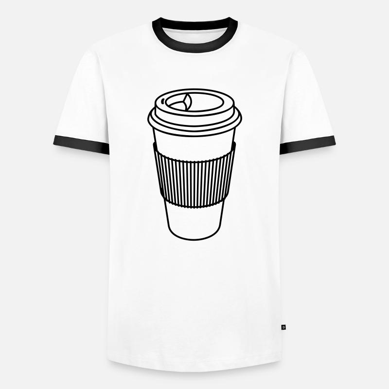 Coffee to Go (1c) - Männer Kontrast-T-Shirt - Weiß/Schwarz