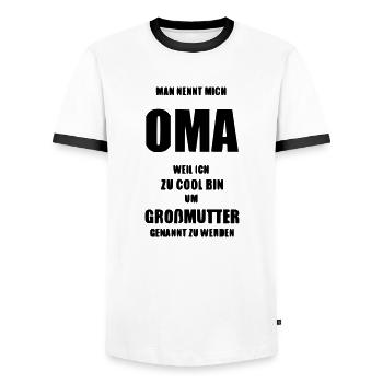 Geschenk für Oma Spruch - Männer Kontrast-T-Shirt - Weiß/Schwarz - Vorne - AI Model Female 172 light (172cm) & AI Model Male 178 dark (178cm)