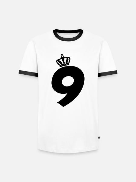 9 king - Männer Kontrast-T-Shirt - Weiß/Schwarz