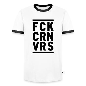 FCK CRN VRS - T-shirt contrasté Homme - blanc/noir - Devant - AI Model Female 172 light (172cm) & AI Model Male 178 dark (178cm)