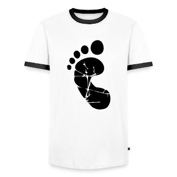 Little baby foot - Men's Ringer Shirt - white/black - Front - AI Model Female 172 light (172cm) & AI Model Male 178 dark (178cm)