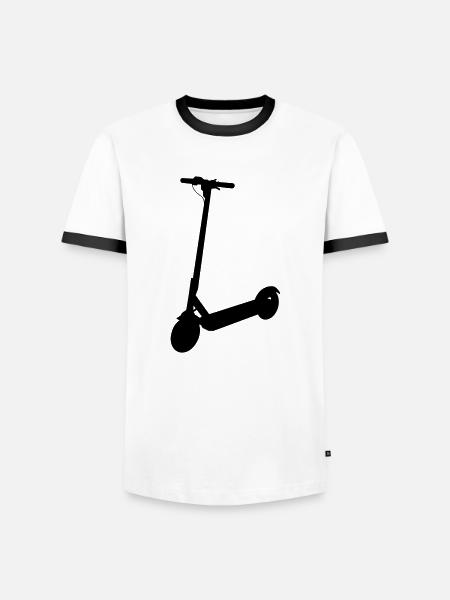 E-Scooter Elektro-Roller - Männer Kontrast-T-Shirt - Weiß/Schwarz