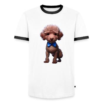 Dog Love Poodle Dog Owner Poodle Puppy Dog Puppy - Men's Ringer Shirt - white/black - Front - AI Model Female 172 light (172cm) & AI Model Male 178 dark (178cm)