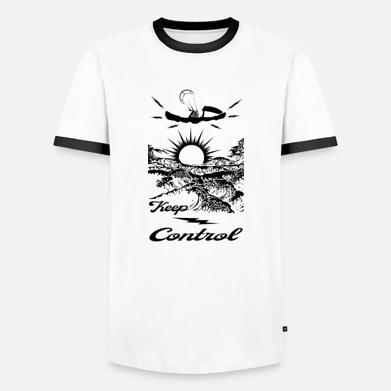 KEEP CONTROL Kiter - Men's Ringer Shirt - white/black