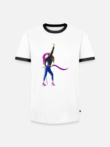 Queenstafiore - T-shirt contrasté Homme - blanc/noir