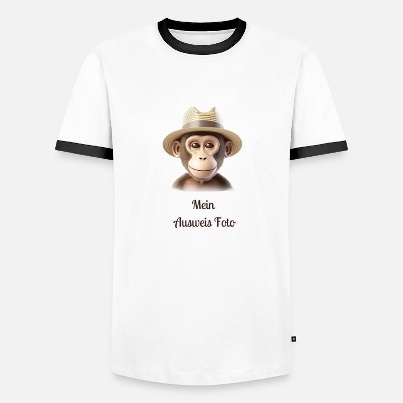 Max der lässige Affe - Männer Kontrast-T-Shirt - Weiß/Schwarz