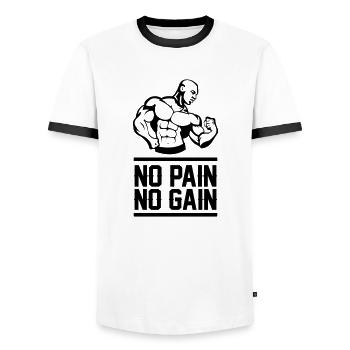 Bodybuilding Bodybuilder Fitness - Men's Ringer Shirt - white/black - Front - AI Model Female 172 light (172cm) & AI Model Male 178 dark (178cm)