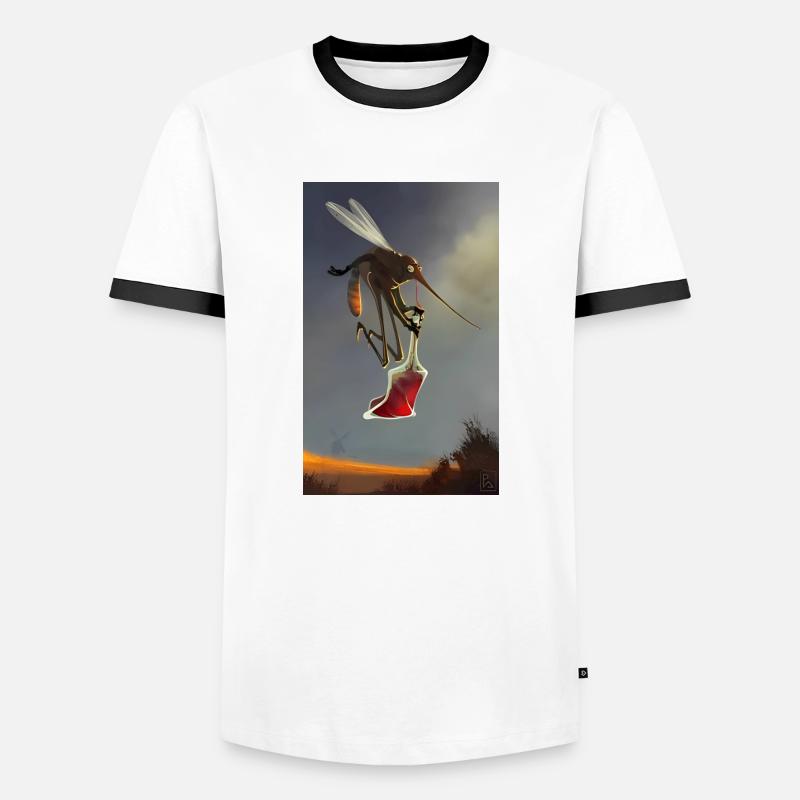 Lebenssaft - Männer Kontrast-T-Shirt - Weiß/Schwarz