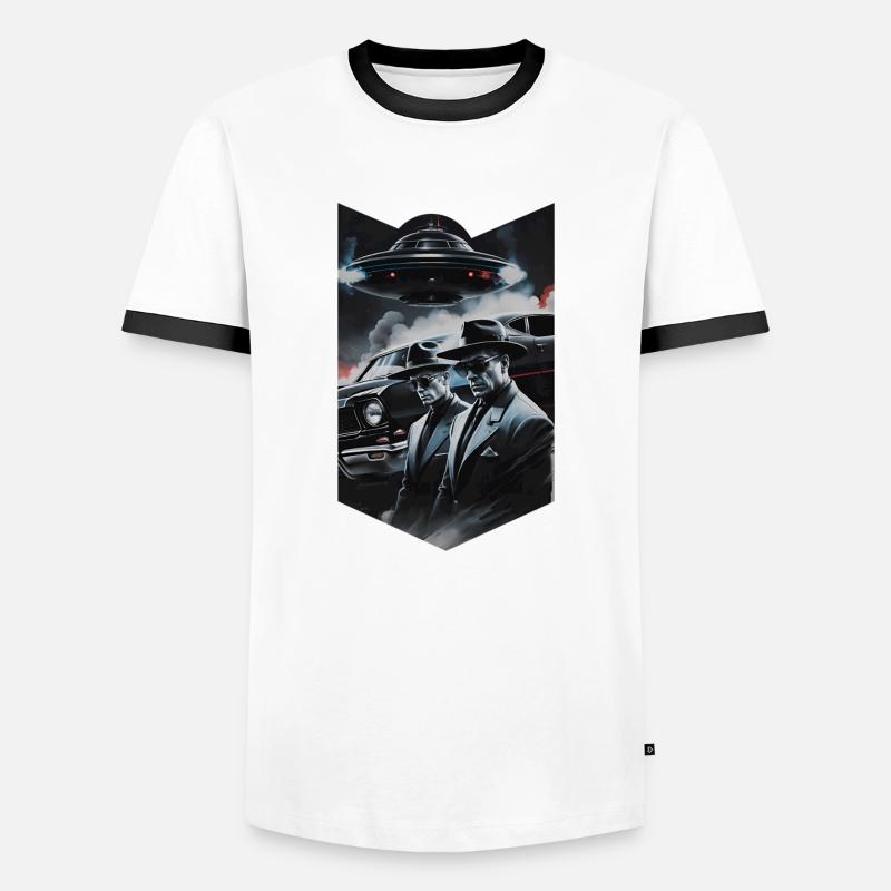 Sci-Fi agents - Men's Ringer Shirt - white/black