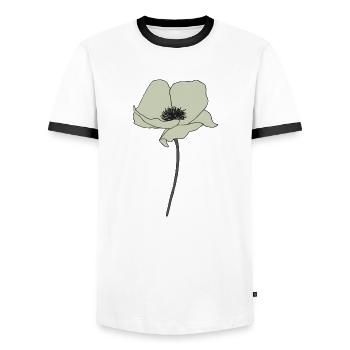 mohnblume beige - Männer Kontrast-T-Shirt - Weiß/Schwarz - Vorne - AI Model Female 172 light (172cm) & AI Model Male 178 dark (178cm)
