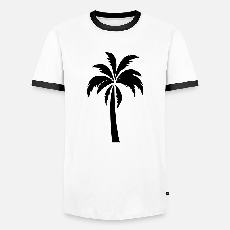 palm tree - Men's Ringer Shirt - white/black
