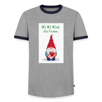 HO HO Tenue Raise The Cups Avent de Noël - T-shirt contrasté Homme - gris/marine  - Devant - AI Model Female 172 light (172cm) & AI Model Male 178 light (178cm)