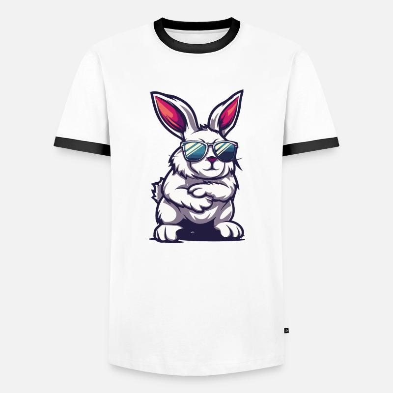 Bunny Comic Cool - Men's Ringer Shirt - white/black