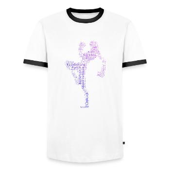 Kickboxing Kickboxer Femmes Boxe Kickboxing - T-shirt contrasté Homme - blanc/noir - Devant - AI Model Female 172 light (172cm) & AI Model Male 178 dark (178cm)