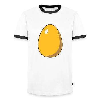 Egg - Men's Ringer Shirt - white/black - Front - AI Model Female 172 light (172cm) & AI Model Male 178 dark (178cm)