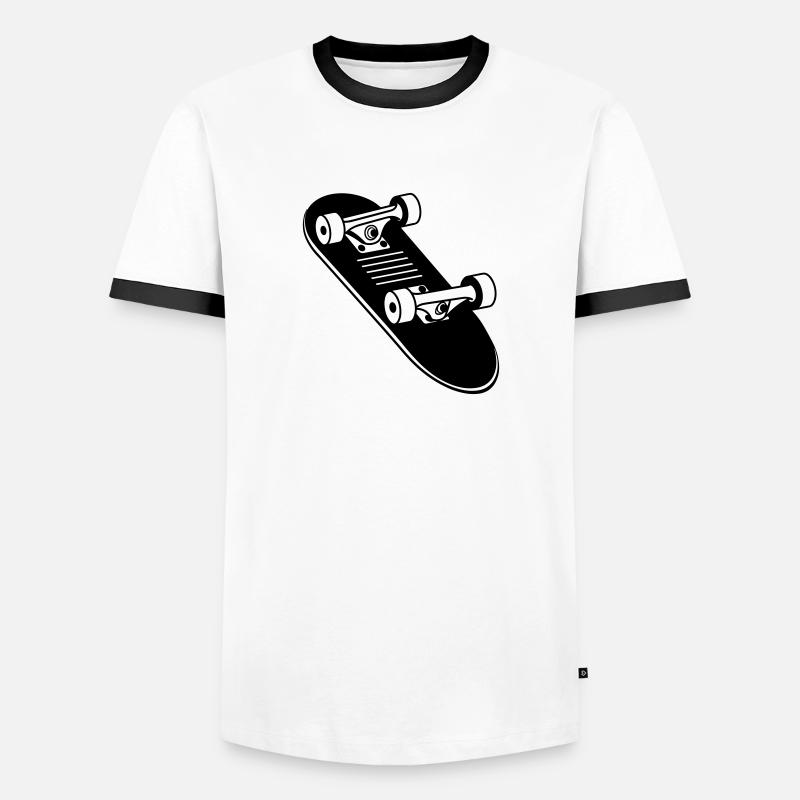 Skateboard - Männer Kontrast-T-Shirt - Weiß/Schwarz