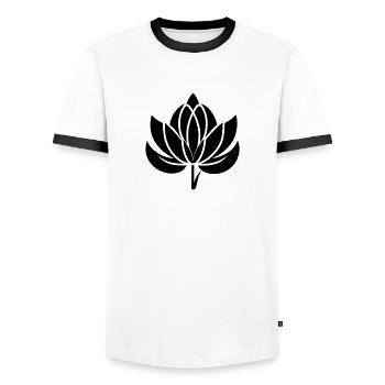 Flower - Men's Ringer Shirt - white/black - Front - AI Model Female 172 light (172cm) & AI Model Male 178 dark (178cm)