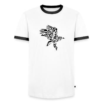 aigle adler tribal eagle aguila aquila - T-shirt contrasté Homme - blanc/noir - Devant - AI Model Female 172 light (172cm) & AI Model Male 178 dark (178cm)