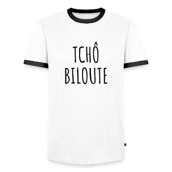 Ch'ti / Nord / Chti / Ch'ti mi / Nordiste - Männer Kontrast-T-Shirt - Weiß/Schwarz - Vorne - AI Model Female 172 light (172cm) & AI Model Male 178 dark (178cm)
