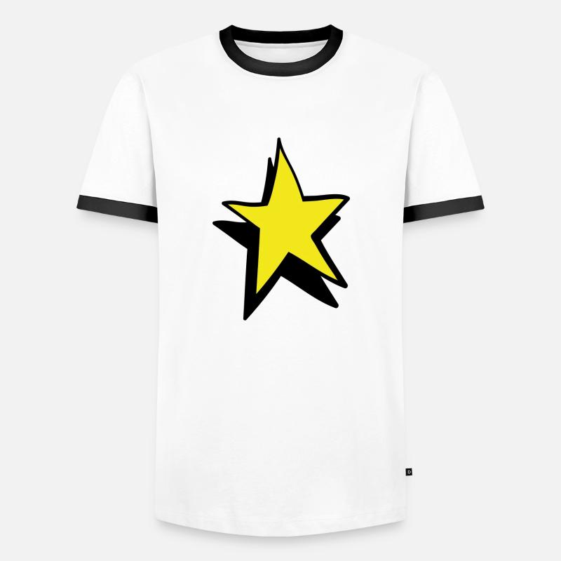 Stern - Männer Kontrast-T-Shirt - Weiß/Schwarz