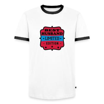 Best husband limited edition - Männer Kontrast-T-Shirt - Weiß/Schwarz - Vorne - AI Model Female 172 light (172cm) & AI Model Male 178 dark (178cm)