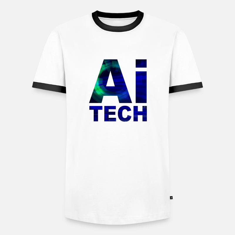 AI TECH - Männer Kontrast-T-Shirt - Weiß/Schwarz