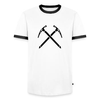 Climber - Men's Ringer Shirt - white/black - Front - AI Model Female 172 light (172cm) & AI Model Male 178 dark (178cm)