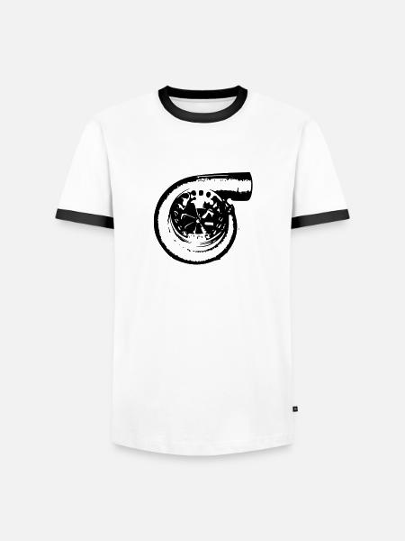 Turbo - Männer Kontrast-T-Shirt - Weiß/Schwarz