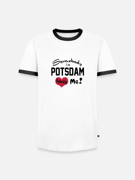 potsdam - Männer Kontrast-T-Shirt - Weiß/Schwarz