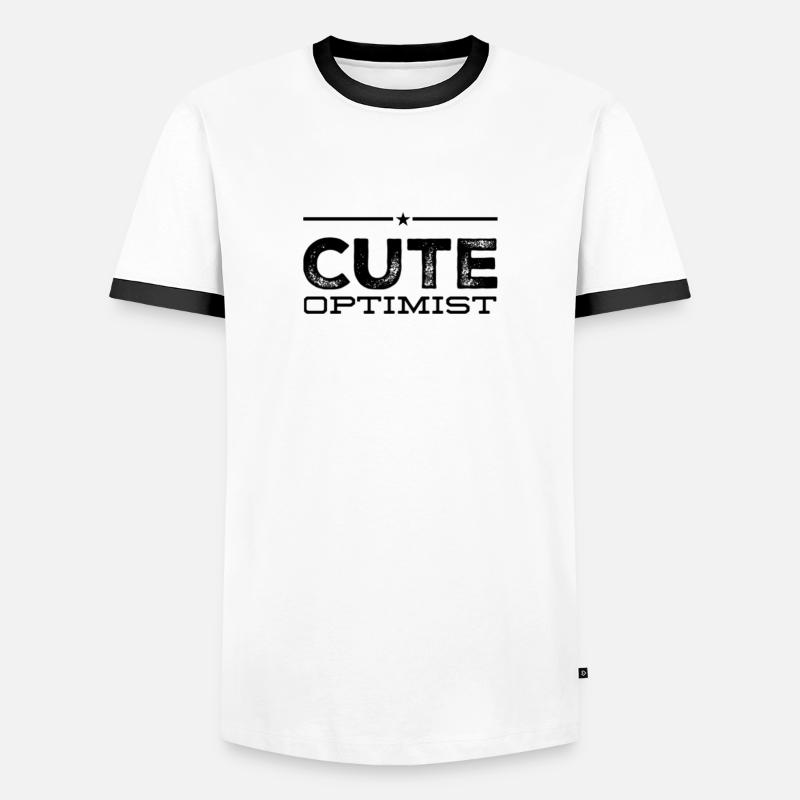Optimiste mignon - T-shirt contrasté Homme - blanc/noir