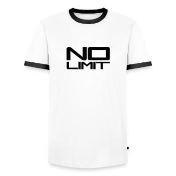 No Limit Design - T-shirt contrasté Homme - blanc/noir - Devant - AI Model Female 172 light (172cm) & AI Model Male 178 dark (178cm)