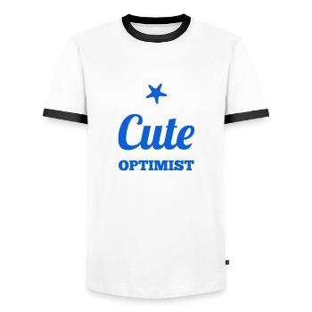 Idée cadeau amusante BÉBÉ - T-shirt contrasté Homme - blanc/noir - Devant - AI Model Female 172 light (172cm) & AI Model Male 178 dark (178cm)