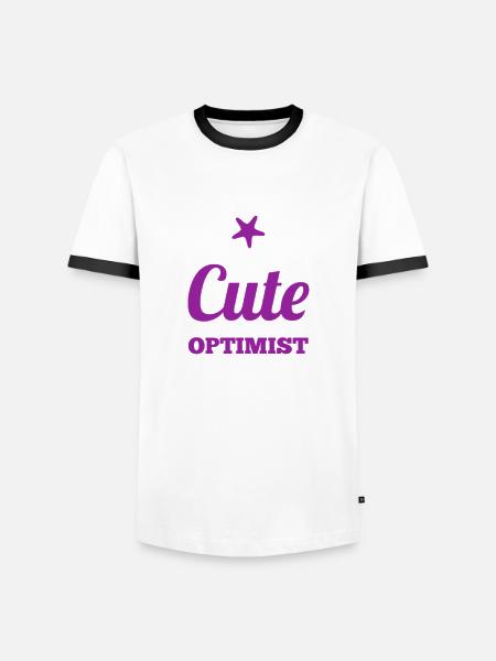 sweet optimist gift idea - Men's Ringer Shirt - white/black