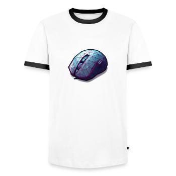 Maus Polygone - Männer Kontrast-T-Shirt - Weiß/Schwarz - Vorne - AI Model Female 172 light (172cm) & AI Model Male 178 dark (178cm)