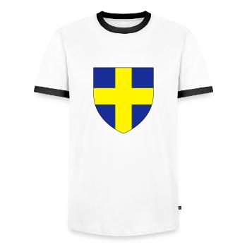 Blason villeToulon Var - T-shirt contrasté Homme - blanc/noir - Devant - AI Model Female 172 light (172cm) & AI Model Male 178 dark (178cm)