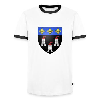 Coat of arms Tours - Men's Ringer Shirt - white/black - Front - AI Model Female 172 light (172cm) & AI Model Male 178 dark (178cm)