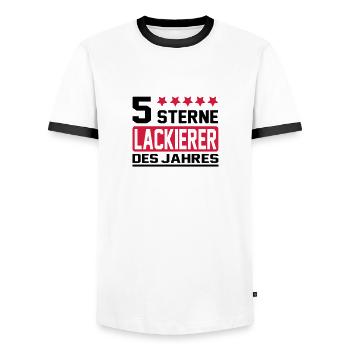 lackierer - Männer Kontrast-T-Shirt - Weiß/Schwarz - Vorne - AI Model Female 172 light (172cm) & AI Model Male 178 dark (178cm)