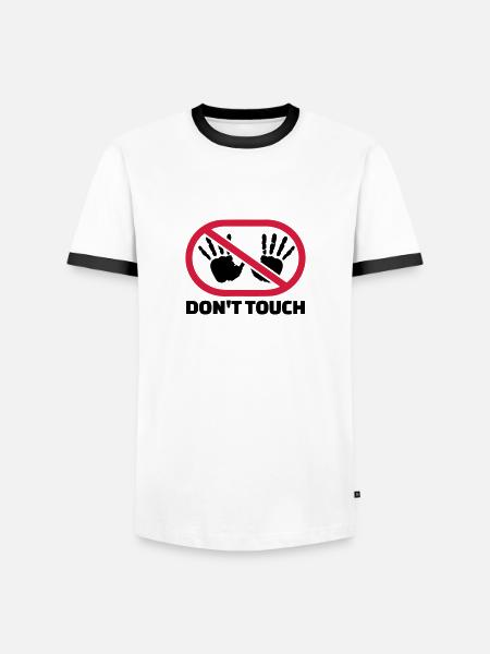 Don't touch - Men's Ringer Shirt - white/black