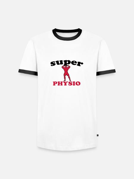 Super physio - Men's Ringer Shirt - white/black