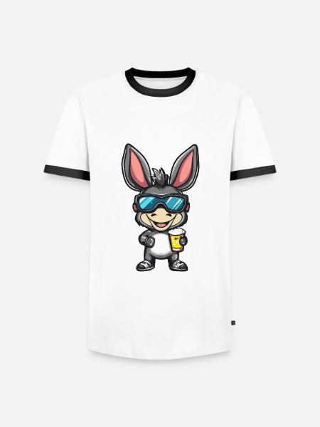 Bière Donkey Ski - T-shirt contrasté Homme - blanc/noir
