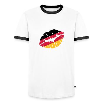 Allemagne - T-shirt contrasté Homme - blanc/noir - Devant - AI Model Female 172 light (172cm) & AI Model Male 178 dark (178cm)