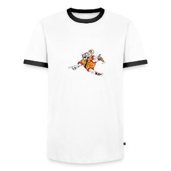 Fussball, Wiltsch, Schweiz, Sport, Cool, - Männer Kontrast-T-Shirt - Weiß/Schwarz - Vorne - AI Model Female 172 light (172cm) & AI Model Male 178 dark (178cm)