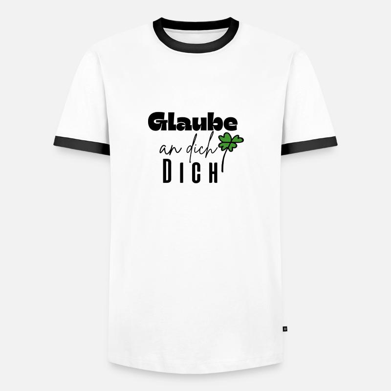 Glaube an dich - Männer Kontrast-T-Shirt - Weiß/Schwarz