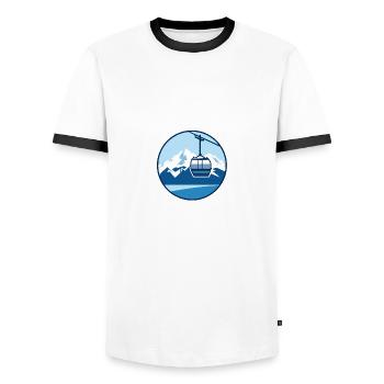 Skifahren ist meine Therapie - Männer Kontrast-T-Shirt - Weiß/Schwarz - Vorne - AI Model Female 172 light (172cm) & AI Model Male 178 dark (178cm)