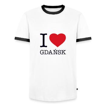 J’ADORE GDANSK - T-shirt contrasté Homme - blanc/noir - Devant - AI Model Female 172 light (172cm) & AI Model Male 178 dark (178cm)