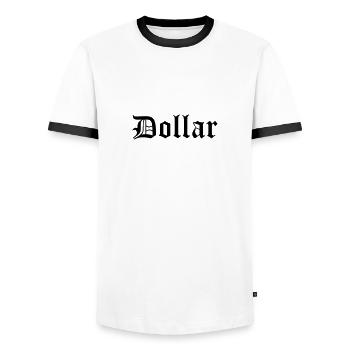 Dollar - Männer Kontrast-T-Shirt - Weiß/Schwarz - Vorne - AI Model Female 172 light (172cm) & AI Model Male 178 dark (178cm)