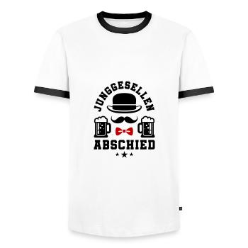 Junggesellenabschied Bier Jga - Männer Kontrast-T-Shirt - Weiß/Schwarz - Vorne - AI Model Female 172 light (172cm) & AI Model Male 178 dark (178cm)
