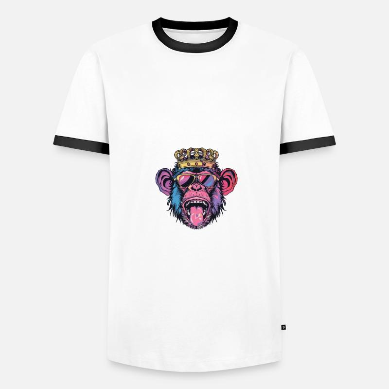 Affe Comic Lustig Party - Männer Kontrast-T-Shirt - Weiß/Schwarz