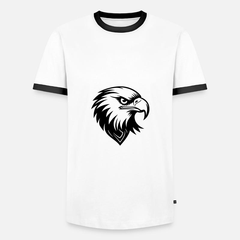 Eagle Head - Men's Ringer Shirt - white/black